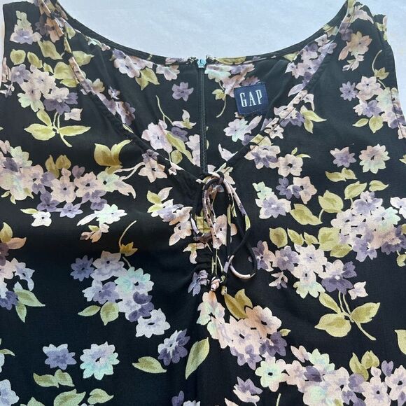Gap Women's Sleeveless Dress Black/Lavender Multi floral Size Small - Picture 1 of 7